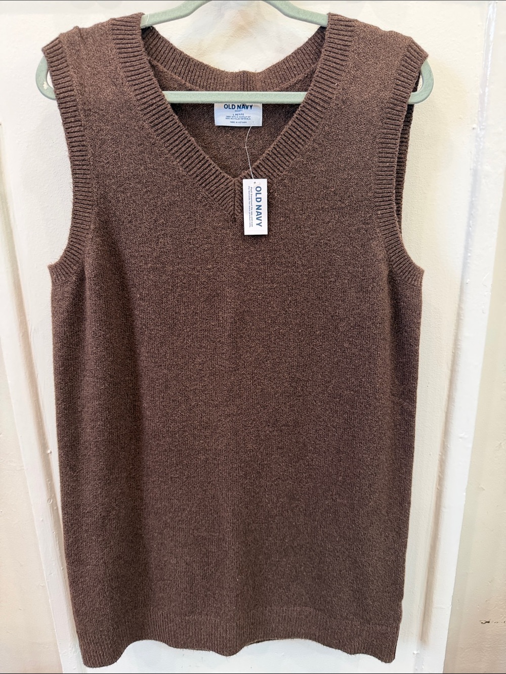 Old Navy Brown V-Neck Sleeveless Knit Sweater Dress